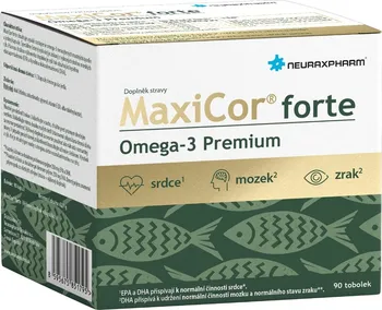 Přírodní produkt Neuraxpharm MaxiCor Forte Omega-3 Premium 90 cps.