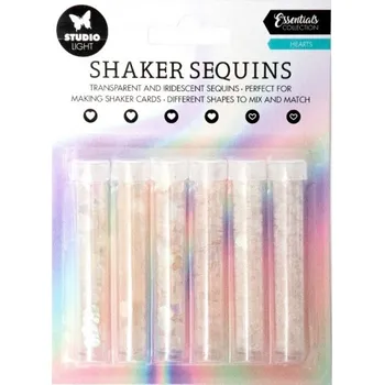 Mini dekorace do chrastidla Studio Light (6 ks) – iridescentní srdíčka