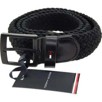 Opasek TOMMY HILFIGER Pánský černý textilní pásek AM0AM10842-BDS-628 Velikost 100
