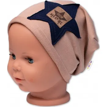 Kojenecký body Dětská čepice bavlna, Baby Star, Baby Nellys, cappuccino, Velikost koj. oblečení 80-86 (12-18m)