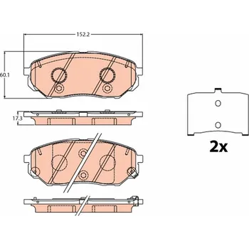 Brzdová destička Sada brzdových destiček, kotoučová brzda TRW GDB2195