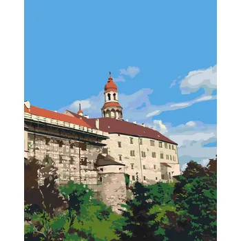 Malování podle čísel - Zámek Náchod Velikost: 30x40cm, Rámování: Pouze srolované plátno
