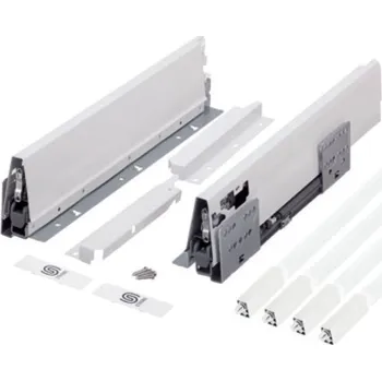 Zásuvkový kontejner Strong výsuv StrongBox 400/204mm, bilý, dvojtý hranatý reling