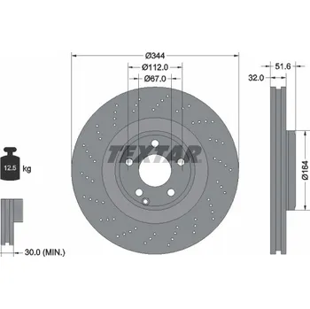 Brzdový kotouč Brzdový kotouč TEXTAR 92289905