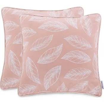 Povlak na dekorativní polštářek Sada povlaků na polštář CALM 2 ks 45x45 cm růžová/bílá