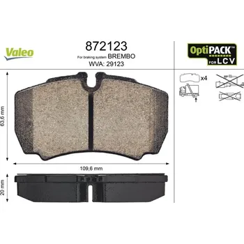 Brzdová destička Sada brzdových destiček, kotoučová brzda VALEO 872123