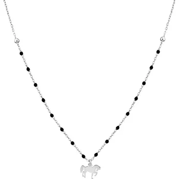 Náhrdelník Stříbrný náhrdelník se smaltem - kůň - AP535-2485