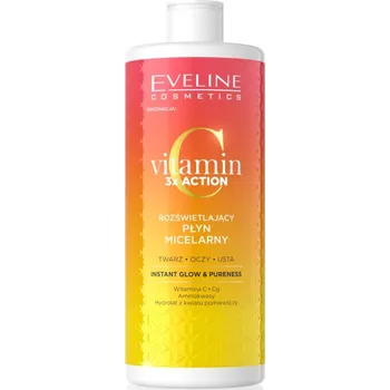 Kosmetika Eveline Cosmetics Vitamin C 3x Action micelární voda pro rozjasnění a hydrataci 500 ml