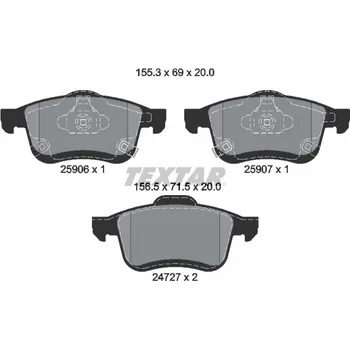 Brzdová destička Sada brzdových destiček, kotoučová brzda TEXTAR 2590601