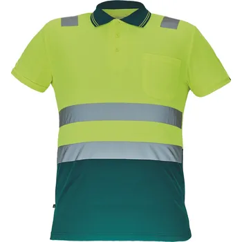 Pánské tričko Cerva CADIZ HV polokošile žlutá/zelená - XXL