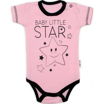 Body krátký rukáv Baby Nellys, Baby Little Star - růžové, Velikost koj. oblečení 68 (3-6m)