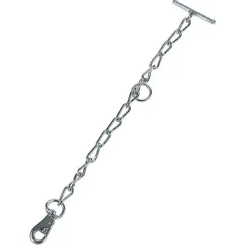 Chov hospodářského zvířete Fixační řetěz pro krční řemen pro telata - jednodílný s karabinou síla 5 mm, délka 63 cm