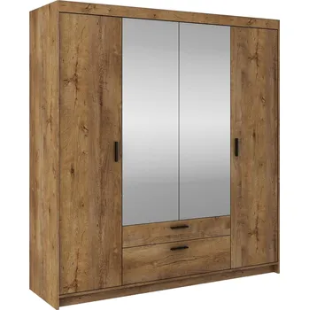 Šatní skříň Šatní skříň ELINA 4D dub lefkas/zrcadlo