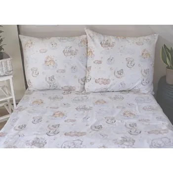 Baby Nellys 2-dílné bavlněné povlečení - Sweet Dreams, bílá, Velikost povlečení 140x200/70x80cm