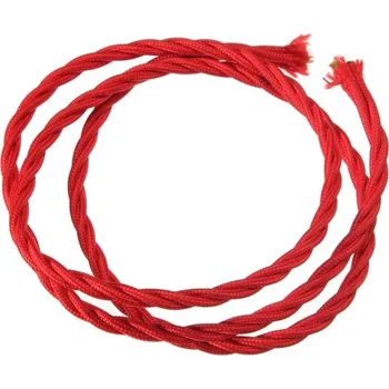 elektrický kabel Retro kabel spirálový, vodič s textilním obalem 3x0.75mm, červený