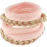 Sada splétaných gumiček do vlasů - 5 kusů, růžové barvy 8000854-1