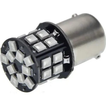 Autožárovka BA15S, 30 SMD 5050 LED, 6V - Červená