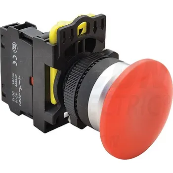 tlačítko Tracon NYG3-MR Hřibové tlačítko, červené 1×NC, 5A/230V AC-15, 40mm, IP65 (Tracon NYG3-MR)