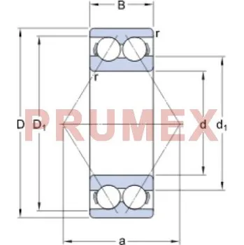 SKF 3316 A/C3 kuličkové ložisko s kosoúhlým stykem