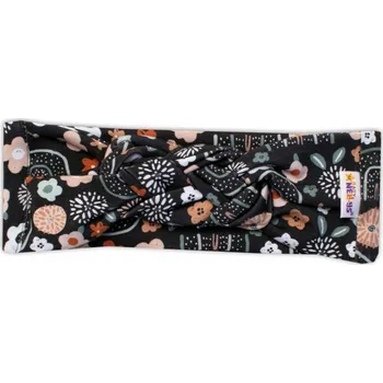 Dětská móda Hand Made Dvouvrstvá proplétaná čelenka Palouček, grafit, Velikost koj. oblečení 92-98 (18-36m)