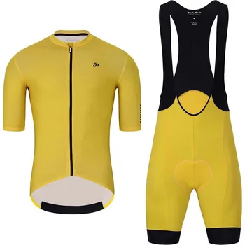 cyklistický dres HOLOKOLO Cyklistický krátký dres a krátké kalhoty - VICTORIOUS - žlutá