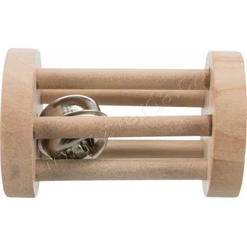 Dřevěný váleček s rolničkou, o 3.4 × 6 cm