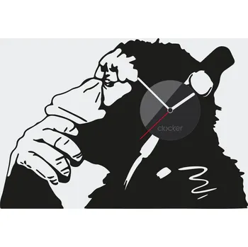 Samolepící dekorace Clocker Nalepovací hodiny Monkey Barva ciferníku: Černá