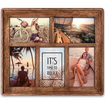 Rám na obraz Rám "Zep Mosel", hnědá, dřevo, na 5 obrázků 10 x 15 cm