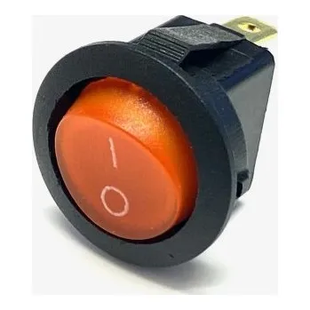 Auto elektroinstalace Přepínač podsvětlený kulatý 21mm oranžový