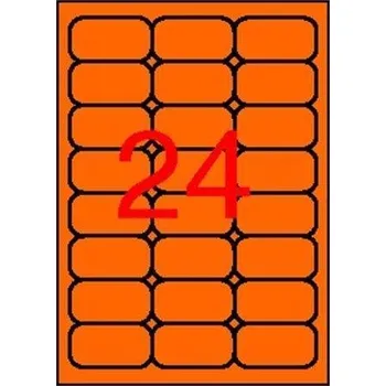 Samolepící etiketa Etiketa, fluorescentní oranžová, 64 x 33,9 mm, zaoblené rohy, 480 ks/bal., APLI 02871