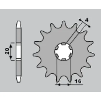 Řetězová sada pro motocykl JR řetězové kolo přední 416 14 YAMAHA YZ 80 93-01, SUZUKI RM 80/85 89-21 (JR řetězové kolo přední 416 14 YAMAHA YZ 80 93-01, SUZUKI RM 80/85 89-21)