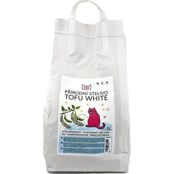 Podestýlka pro kočku REBEL CAT přírodní stelivo hrudkující Tofu White (5 l) 3,6kg