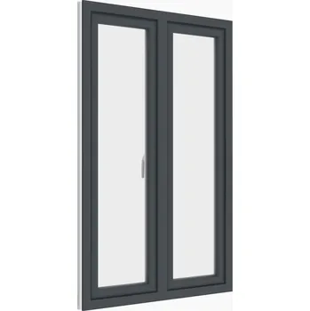 Vchodové dveře PREMIUM Balkonové plastové dveře dvoukřídlé antracit/bílé, 150x210 cm (antracit/bílé plastové balkonové dveře 150x210 cm)