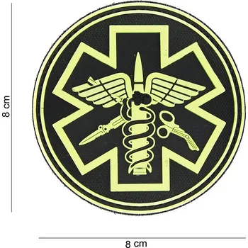Nášivka FOSCO - USA - V.O. Nášivka MEDIC - VELCRO, 3D PVC - Černo/Fosfor