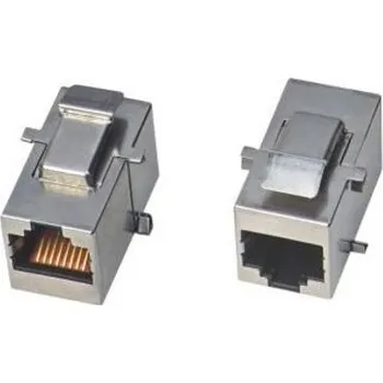 Síťový konektor XtendLan Keystone/spojka, RJ45, Cat 6, STP, stříbrný, instalace kabeláže bez narážení kabelů KESS6SPPPX