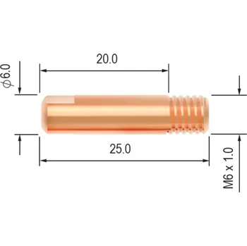 Příslušenství ke svářečce ABICOR BINZEL Průvlak BINZEL M6/6/25, E-Cu - 0,6 mm 140.0008