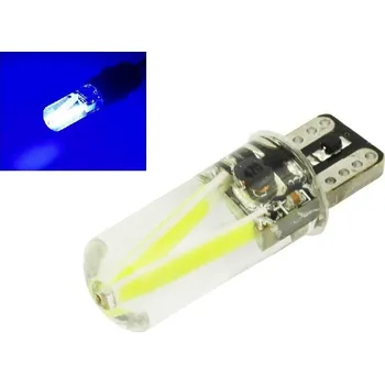 Žárovka LED21 LED auto žárovka W5W T10 1W COB 12V 24V 360° Silikon, MODRÁ