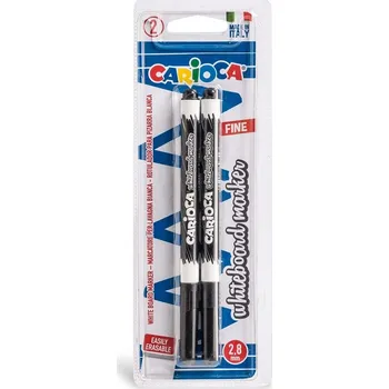 Fixy CARIOCA na bílé tabule, 2ks černé