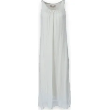 Dámské šaty Šaty hedvábí dlouhé 6050 Italy barva: béžová