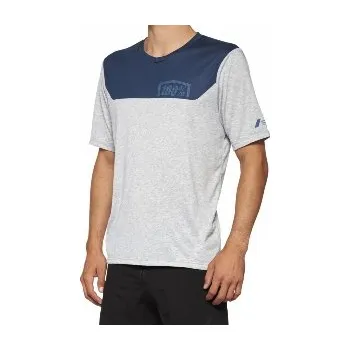 cyklistický dres Dres 100% AIRMATIC Short Sleeve Jersey Grey/Midnight Velikost: M