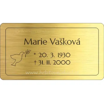 Smuteční dekorace Rytá cedulka 668