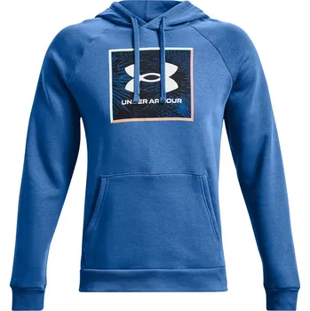 Pánská mikina Pánská mikina přes hlavu Under Armour RIVAL FLC GRAPHIC HOODIE modrá 1370349-474 - L | UK 7 | US 9,5