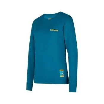 Dámské tričko La Sportiva Climbing on the Moon Sweatshirt Women Turchese/Giallo modrá S