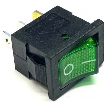 Auto elektroinstalace Přepínač podsvětlený 19x13mm zelený/malý/