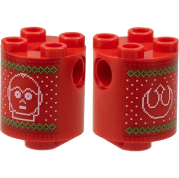 Hračka 30361pb046 Red Brick, Round 2 x 2 x 2 Robot Body with Christmas Sweater (Červená cihla, kulaté tělo robota 2 x 2 x 2 s vánočním svetrem)