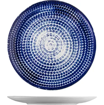 Talíř Suisse Langenthal | Mělký talíř "coup", modrý dekor, 27 cm, Points