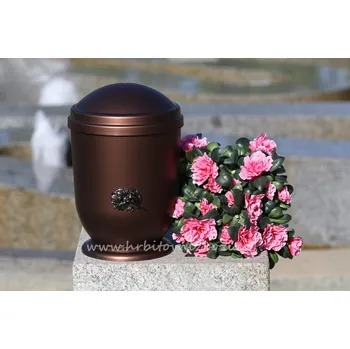 Smuteční dekorace Hřbitovní urna plastová s černou kytkou