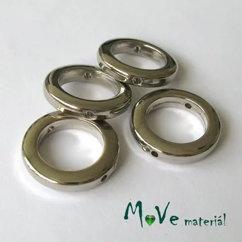 Dětské navlékací korálky Plastový kroužek 23mm, 4ks, platina