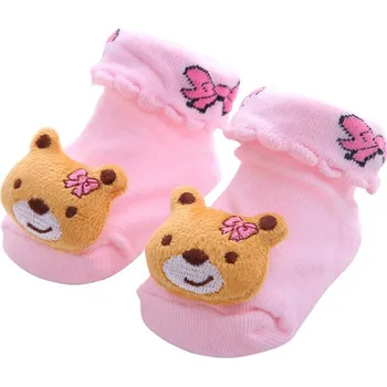 Ponožky pro miminka TopQ s medvídkem růžové