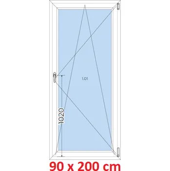 Okno Soft Plastové okno 90x200 cm, otevíravé a sklopné